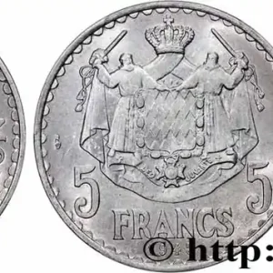 MONACO - PRINCIPAUTÉ DE MONACO - LOUIS II 5 Francs 1945 Paris fwo_781178 Monde Prix Promo