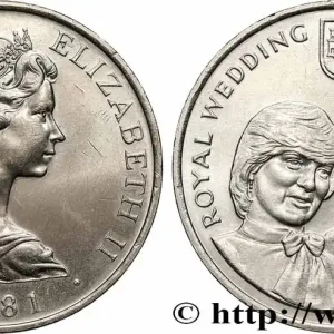 GIBRALTAR 1 Crown Mariage de Charles et Diana 1981 fwo_781220 Monde Acheter Direct