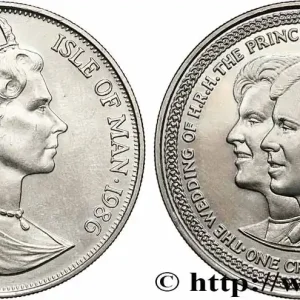 Populaire ÎLE DE MAN 1 Crown Proof Mariage Royal 1986 Pobjoy Mint fwo_781235 Monde