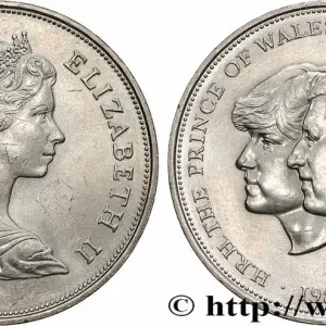 ROYAUME-UNI 25 New Pence (1 Crown) mariage du Prince de Galles et de Lady Diana Spencer 1981 fwo_781243 Monde Commander Vite