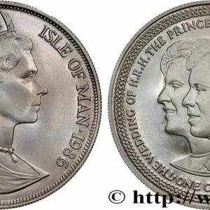 Artisanat ÎLE DE MAN 1 Crown Proof Mariage Royal 1986 Pobjoy Mint fwo_781244 Monde