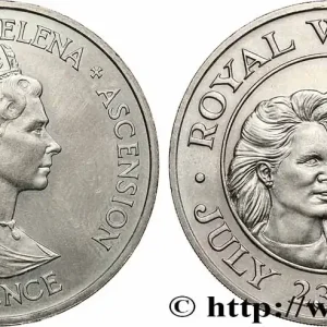 SAINTE HÉLÈNE ET ASCENSION 50 Pence (1 Crown) mariage du Prince Andrew et de Sarah Ferguson 1986 fwo_781269 Monde Authentique
