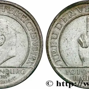 ALLEMAGNE 5 Reichsmark 10e anniversaire de la République 1929 Berlin fwo_782711 Monde Exclusif