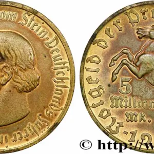 Super Prix ALLEMAGNE - ROYAUME DE WESTPHALIE 5 Millions Mark Westphalie von Stein, variété mk. 1923 fwo_782770 Monde