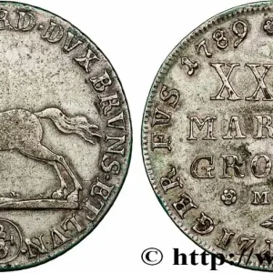 ALLEMAGNE - BRUNSWICK-WOLFENBUTTEL 2/3 Thaler ou 24 mariengroschen au nom de Charles Guillaume Ferdinand 1789 Brunswick fwo_782823 Monde Pas Cher