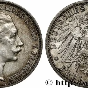 ALLEMAGNE - PRUSSE 3 Mark Guillaume II 1912 Berlin fwo_782892 Monde Prix Bas