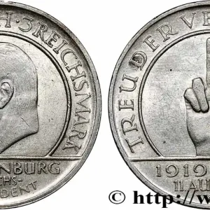 Authentique ALLEMAGNE 3 Reichsmark 10e anniversaire de la République 1929 Karlsruhe fwo_781705 Monde