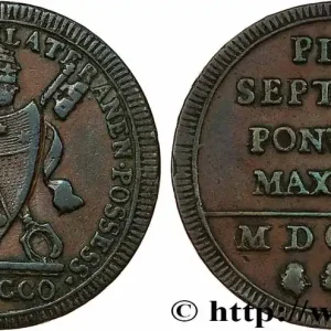 ITALIE - ÉTATS DU PAPE - PIE VII (Barnaba Chiaramonti) 1 Baiocco 1801 Rome fwo_781715 Monde Meilleure Qualité
