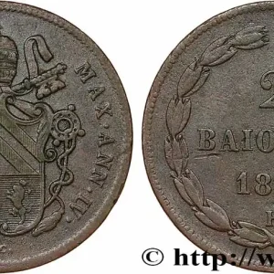 VATICAN ET ÉTATS PONTIFICAUX 2 Baiocchi Pie XI an IV 1849 Rome fwo_781728 Monde Nouvelle Collection