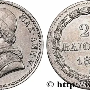 ITALIE - ÉTATS DU PAPE - PIE IX (Jean-Marie Mastai Ferretti) 20 Baiocchi an V 1850 Rome fwo_783165 Monde Dernière Chance