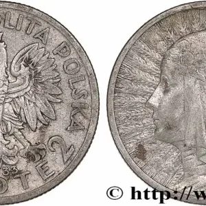 POLOGNE 2 Zlote reine Jadwiga 1933 Varsovie fwo_777682 Monde Produit De Marque