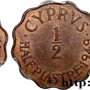 Paiement Sécurisé CHYPRE 1/2 Piastre roi Georges VI couronné 1949 fwo_786720 Monde