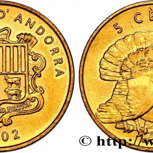ANDORRE (PRINCIPAUTÉ) 5 Centims coq de bruyère 2002 fwo_505741 Monde Prix Réduit