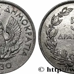 GRÈCE 5 Drachmes Phénix 1930 fwo_747753 Monde Satisfait Ou Remboursé
