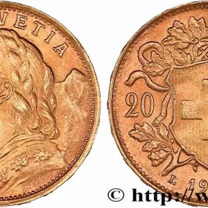 OR, PALLADIUM ET PLATINE INVESTISSEMENT 20 Francs "Vreneli" 1935 Berne fwo_765342 Monde Commande En Gros