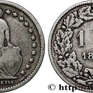 Populaire SUISSE 1 Franc Helvetia 1887 Berne fwo_772214 Monde