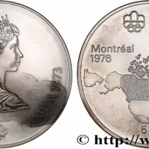 Offre Spéciale CANADA 5 Dollars JO Montréal 1976 carte de l’Amérique du Nord 1973 fwo_773650 Monde