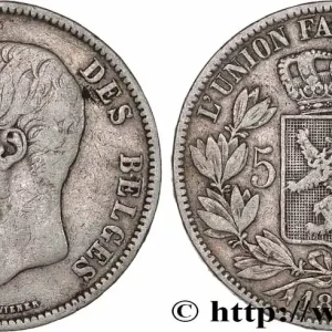 Petit Prix BELGIQUE 5 Francs Léopold II 1870 fwo_775228 Monde