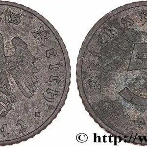 ALLEMAGNE 5 Reichspfennig aigle surmontant une swastika 1942 Stuttgart fwo_775657 Monde Achat Immédiat