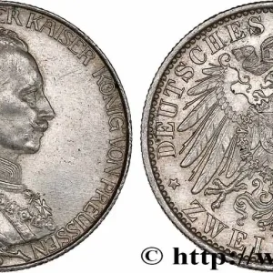 ALLEMAGNE - PRUSSE 2 Mark 25e anniversaire de règne de Guillaume II 1913 Berlin fwo_775722 Monde Solde