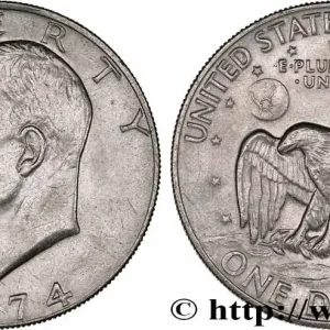 Quantité Limitée ÉTATS-UNIS D'AMÉRIQUE 1 Dollar Eisenhower / aigle posé sur la Lune 1974 Philadelphie fwo_775979 Monde