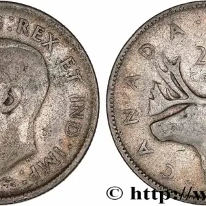 CANADA 25 Cents Georges VI 1946 fwo_777027 Monde Usine Directe