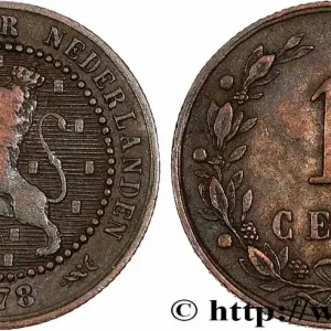 PAYS-BAS 1 Cent lion couronné 1878 Utrecht fwo_780808 Monde Pas Cher