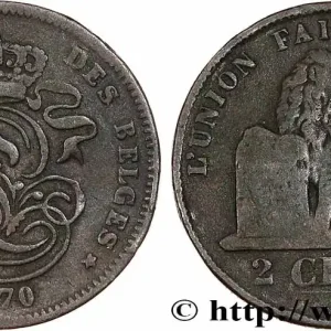 BELGIQUE 2 Centimes Léopold II 1870 fwo_780810 Monde Livraison Mondiale