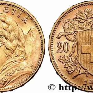 OR, PALLADIUM ET PLATINE INVESTISSEMENT 20 Francs "Vreneli" 1915 Berne fwo_783845 Monde Super Prix