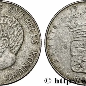 Pas Cher SUÈDE 1 Krona Gustave VI 1962 fwo_784886 Monde