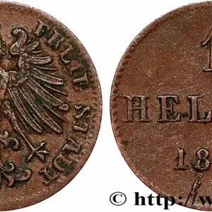 Fait Main ALLEMAGNE - VILLE LIBRE DE FRANCFORT 1 Heller ville libre de Francfort aigle 1856 fwo_786110 Monde