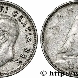 CANADA 10 cents Georges VI 1951 fwo_786191 Monde Haute Qualité