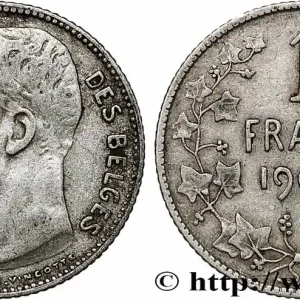 BELGIQUE 1 Franc Léopold II légende française 1909 fwo_786213 Monde Original