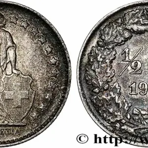 Exclusif SUISSE 1/2 Franc Helvetia 1946 Berne fwo_786260 Monde