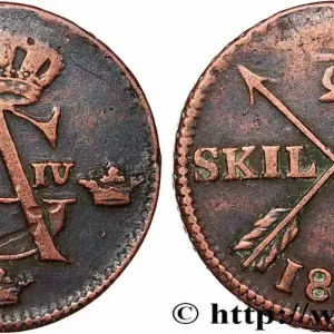 Populaire SUÈDE 1/2 Skilling Gustave IV Adolphe 1807 fwo_786277 Monde