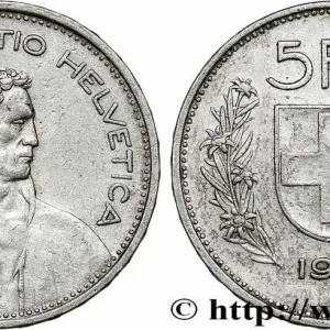 Remise SUISSE 5 Francs Berger des alpes / bouclier suisse 1952 Berne - B fwo_786385 Monde