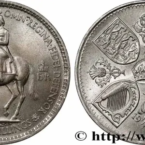 ROYAUME-UNI 5 Shillings Couronnement d’Elisabeth II 1953 fwo_786420 Monde Jusqu’à Épuisement Des Stocks