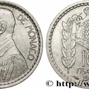 Top Qualité MONACO 10 Francs Louis II 1946 Paris fwo_786422 Monde