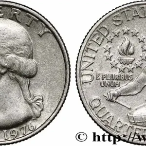 ÉTATS-UNIS D'AMÉRIQUE 1/4 Dollar Bicentenaire de la Révolution 1976 Philadelphie fwo_786630 Monde Fait Main