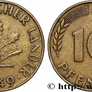 ALLEMAGNE 10 Pfennig “Bank deutscher Länder” 1949 Hambourg - J fwo_786673 Monde Prix Réduit