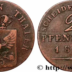 Meilleure Vente ALLEMAGNE - PRUSSE 2 Pfenninge Royaume de Prusse écu à l’aigle 1821 Berlin fwo_786684 Monde