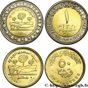 Dernier Modèle ÉGYPTE Lot 50 Qirsh et 1 Pound (Livre) nouvelle campagne égyptienne AH 1440 2019 fwo_542756 Monde