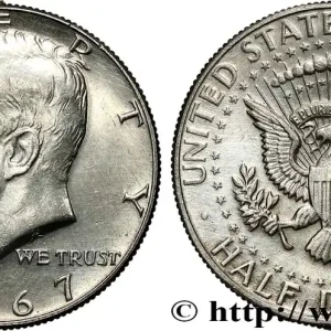 Vente Flash ÉTATS-UNIS D'AMÉRIQUE 1/2 Dollar Kennedy 1967 Philadelphie fwo_774681 Monde