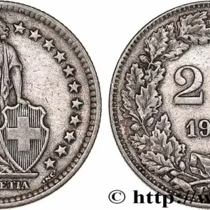 SUISSE 2 Francs Helvetia 1944 Berne fwo_776885 Monde Soldes