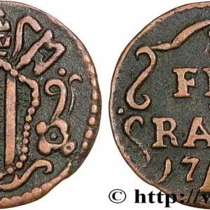 ITALIE - ÉTATS DU PAPE - BENOÎT XIV (Prospero Lambertini) 1 Quattrino Ville de Ferrare 1745 Ferrare fwo_780943 Monde En Vogue