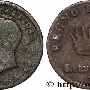 ITALIE - ROYAUME D'ITALIE - NAPOLÉON Ier 3 Centesimi Napoléon Ier roi d’Italie 1810 Venise fwo_781303 Monde Expédition Rapide