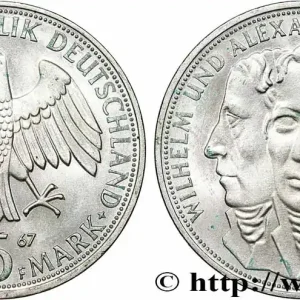 ALLEMAGNE 5 Mark Proof Wilhelm und Alexander von Humbolt 1967 Stuttgart - F fwo_784194 Monde Produit De Marque