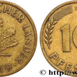 Expédié Aujourd’hui ALLEMAGNE 10 Pfennig “Bank deutscher Länder” 1949 Stuttgart - F fwo_784300 Monde