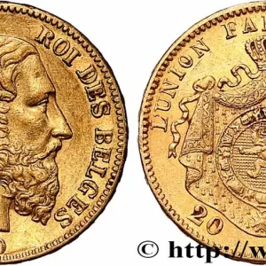 Artisanat OR, PALLADIUM ET PLATINE INVESTISSEMENT 20 Francs Léopold II 1870 Bruxelles fwo_789224 Monde