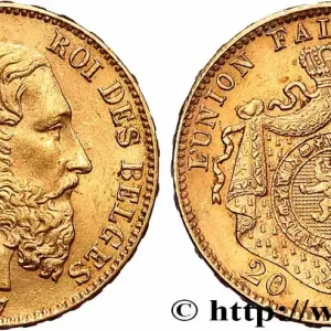Top Vente OR, PALLADIUM ET PLATINE INVESTISSEMENT 20 Francs Léopold II 1877 Bruxelles fwo_789230 Monde